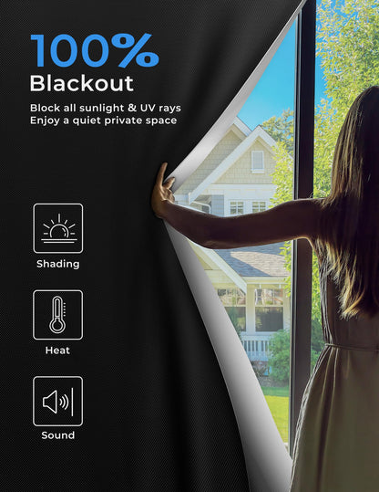 Sumobaby 50"x60" Portable Blackout Curtains Blinds for Windows No Drill