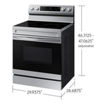 Samsung 30-in Glass Top 5 burners 6.3-cu ft Air Fry Electric Range Fingerprint Resistant