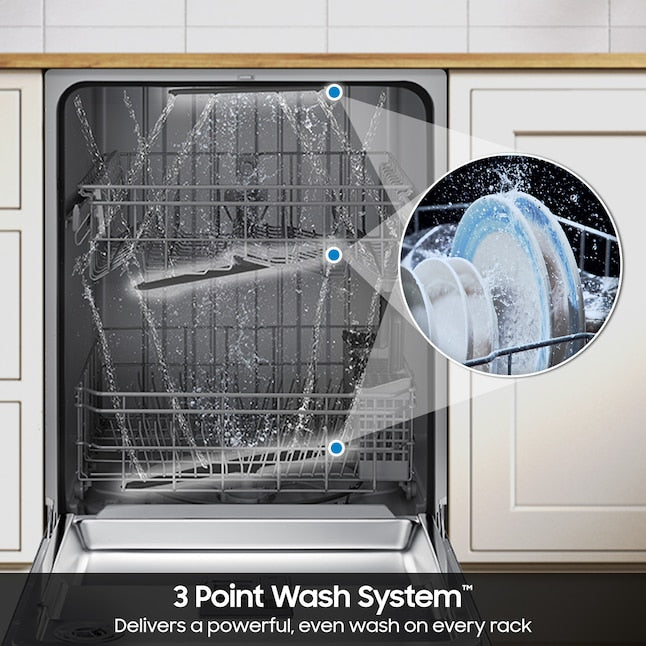 24-in Top Control Built-in Samsung Dishwasher ( Fingerprint Resistant Stainless Steel ) , Hybrid Tub , 53-Decibel