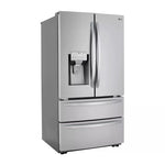 LG LRMXS2806S four-door refrigerator, angled front view