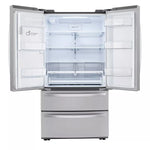 LG LRMXS2806S refrigerator with doors open
